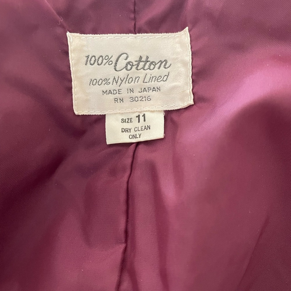 Purple Vintage Puffed Sleeve Velvet Jacket - Picture 6 of 6